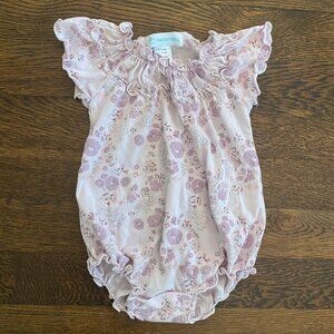 Feather Baby Ruched Romper 0-3 (d)